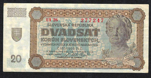 1942 slovacchia korun - 20, ~